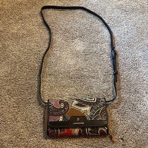Spartina 449 Paisley Crossbody Bag - Red and Brown